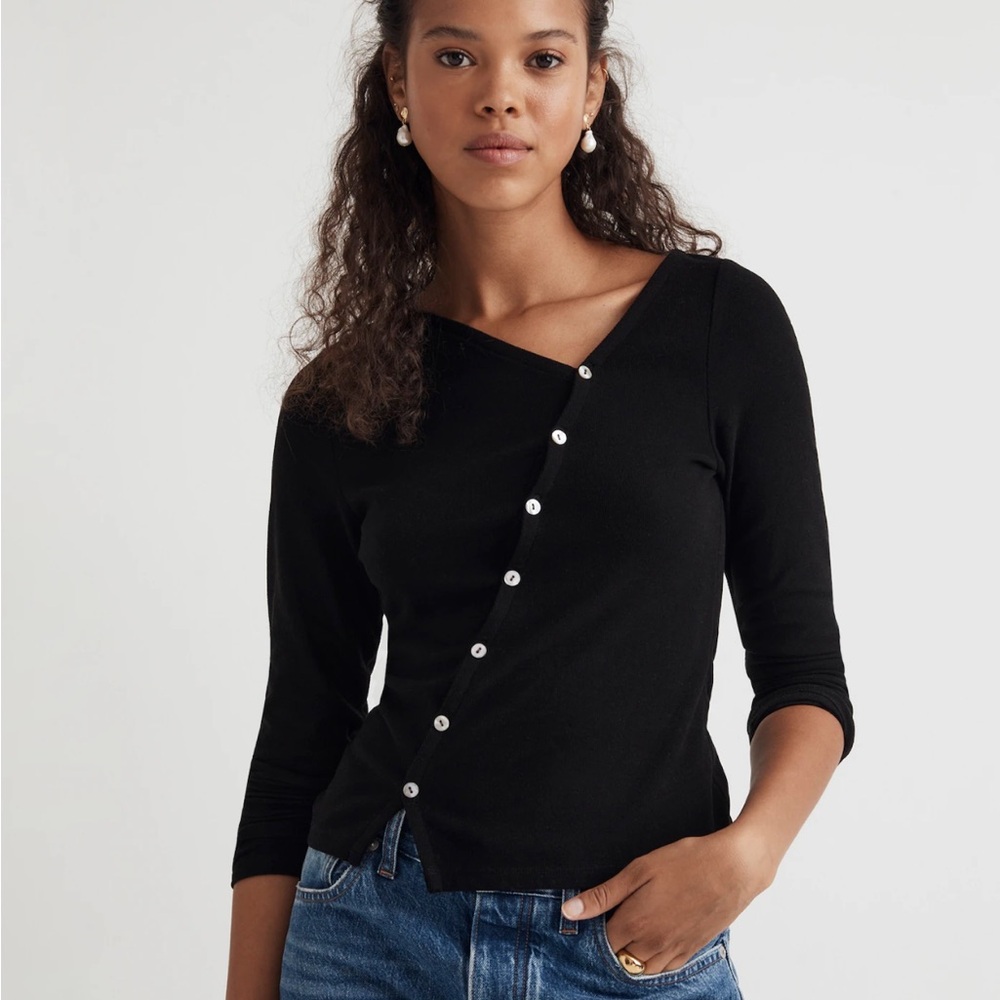 Madewell asymmetrical button front cardigan